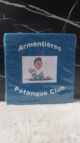 Chiffonnette de pétanque bleu pour le club d'Armentières pétanque